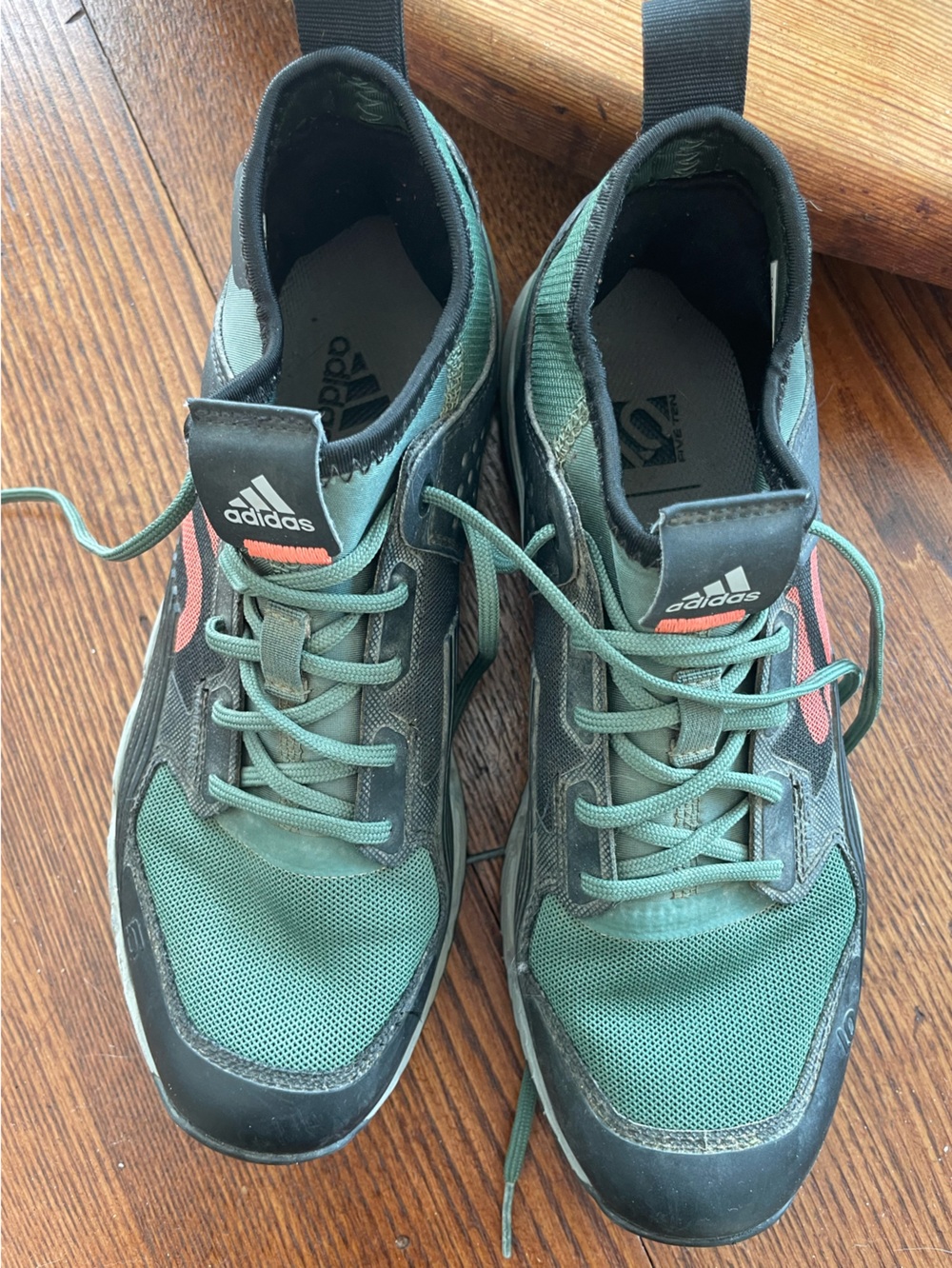 Five Tens adidas Women’s Green Sneakers with Orange Accents-Size 7.5